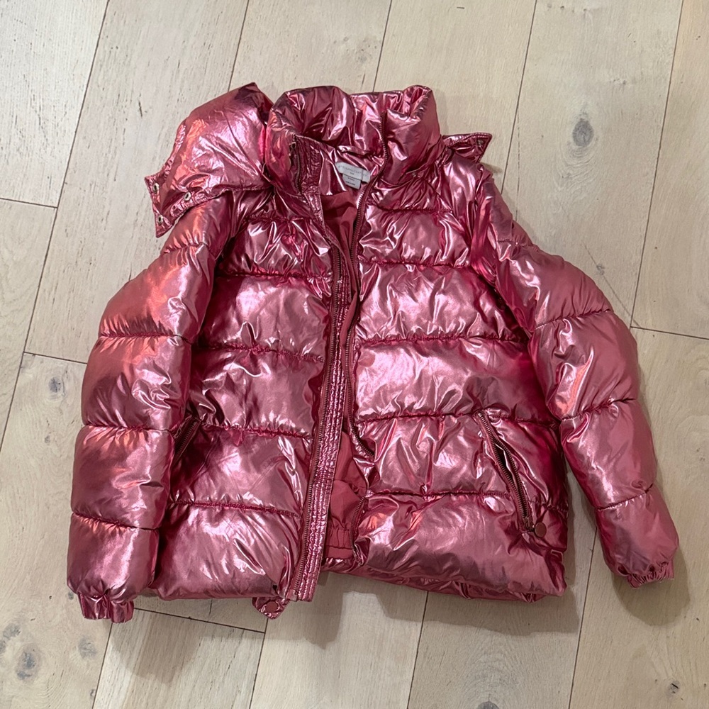 Stella McCartney Metallic Pink Kids Puffer Jacket size 14 years